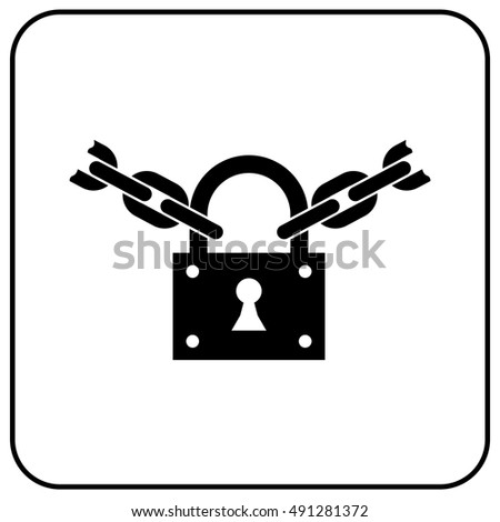chain on the lock, icon