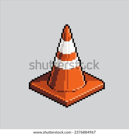 Pixel art illustration traffic cone. Pixelated traffic cone. traffic cone safety icon pixelated for the pixel art game and icon for website and video game. old school retro.