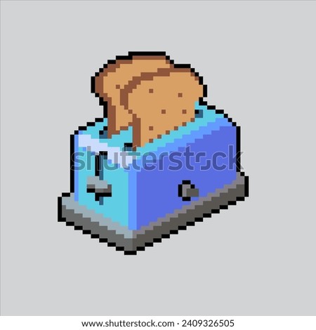Pixel art illustration Toaster. Pixelated Toaster. Toaster Kitchen.
pixelated for the pixel art game and icon for website and video game. old school retro.