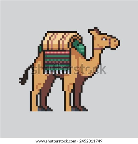 Pixel art illustration Camel Desert. Pixelated Camel. Desert Camel animal pixelated for the pixel art game and icon for website and video game. old school retro.