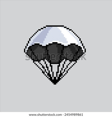 Pixel art illustration Military Parachute. Pixelated Parachute. Military Parachute War pixelated for the pixel art game and icon for website and video game. old school retro.