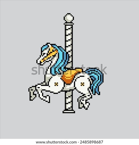 Pixel art illustration Carnival Horse. Pixelated Carnival Horse. Carnival Horse pixelated for the pixel art game and icon for website and video game. old school retro.