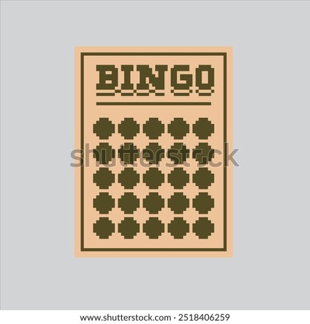 Pixel art illustration Casino Bingo. Pixelated Bingo Lottery. Casino Bingo Lottery pixelated for the pixel art game and icon for website and video game. old school retro.