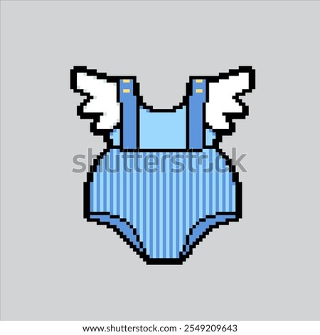 Pixel art illustration Baby Clothes. Pixelated Baby Bodysuit. Baby Children Clothes Bodysuit Icon pixelated for the pixel art game and icon for website and video game. old school retro.