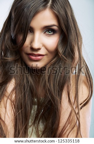 Woman Hair Style Fashion Portrait. Isolated. Close Up Female Face ...