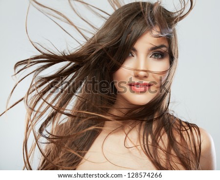 Woman hair style fashion portrait . isolated. close up female face.