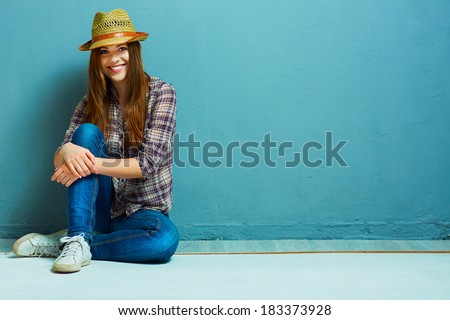Cowgirl style. Fashion old style photo of female model.
