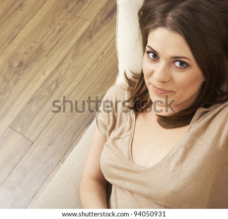 young girl portrait . indoor relax at home. beautiful woman