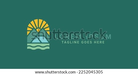 Camping and outdoor adventure retro logo design. Great for shirts, stamps, stickers logos and labels.