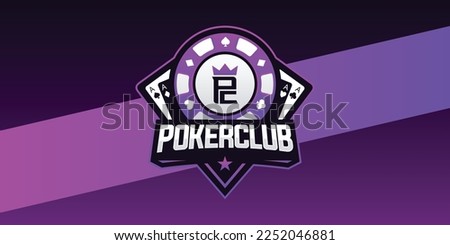 Poker Logo Design Template with gambling elements. logo emblem on a dark background.