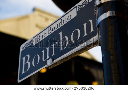 Bourbon Street sign in New Orleans, Louisiana