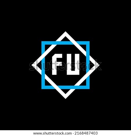 FU letter logo design on black background. FU creative circle letter logo concept. FU letter design.
 Stock foto © 
