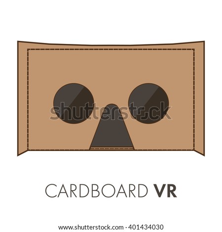 Cardboard VR icon isolated on white background. VR technology. Flat design.