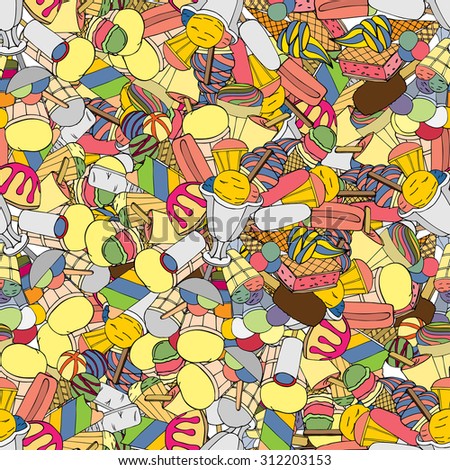 Seamless pattern with ice cream. illustration