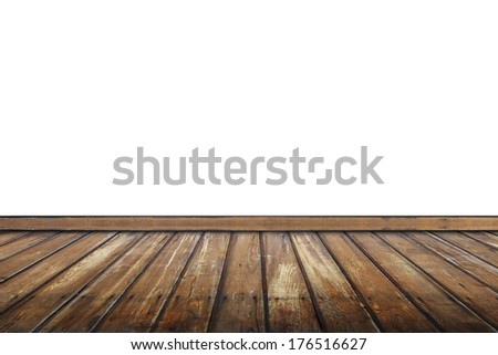 old wooden floor isolated on white background
