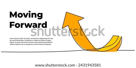 Continuous line design of arrow pointing up. One line decorative elements drawn on a white background.
