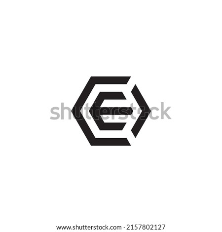 Letter COE CEO OCE OEC EOC ECO logo, Initial, hexagon
