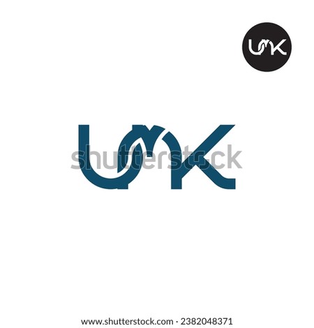 Letter UMK Monogram Logo Design