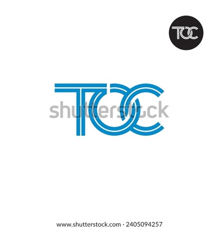 Letter TOC Monogram Logo Design with Lines
