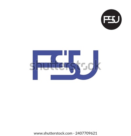 Letter FSU Monogram Logo Design