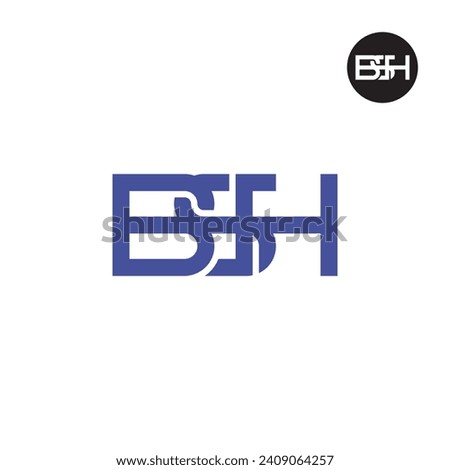 Letter BSH Monogram Logo Design