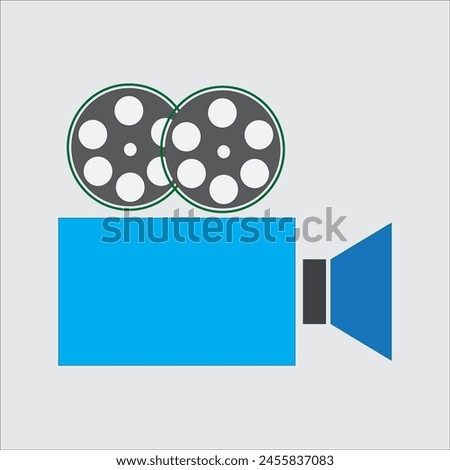 flat vector icon of handycam and cassette