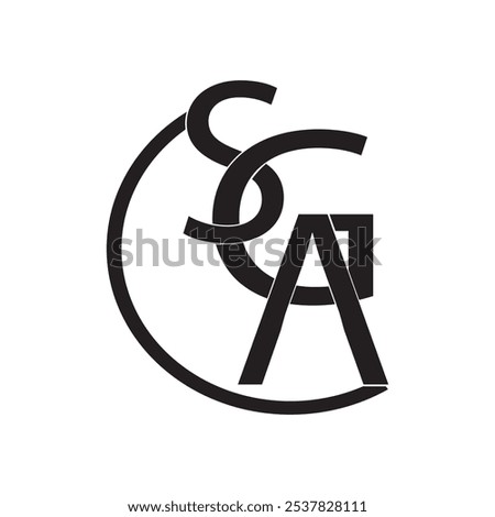 SGA letter logo vector with WHITE background