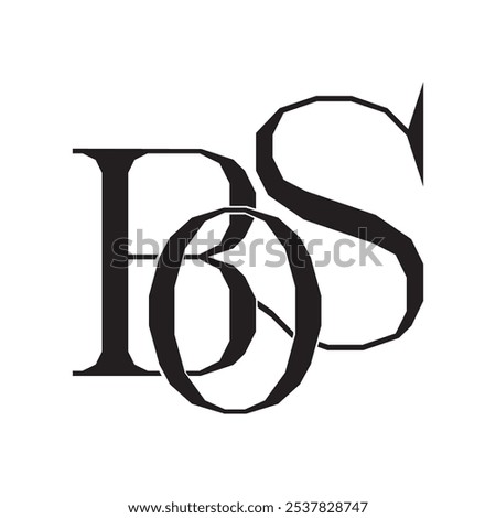 BOS letter logo vector with WHITE background