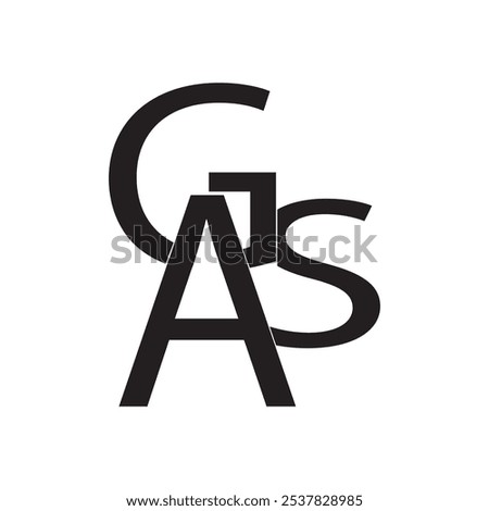 GAS letter logo vector with WHITE background