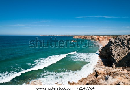 Atlantic coast near Sagres. The most western coast of Algarve