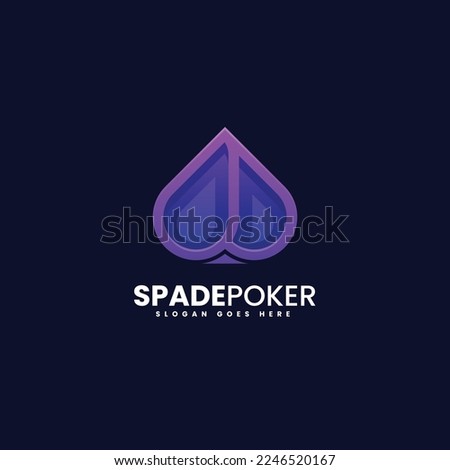 Vector Logo Illustration spade poker Gradient Colorful Style