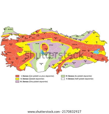 Turkey earthquake map, country maps, maps ストックフォト © 