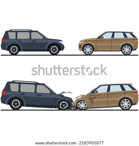 For every action force there is an equal and opposite reaction force. Both cars have the same mass, their forces is equal. Both cars stop at the spot of the collision.