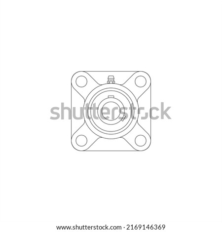 pillow block bearing type UCF, abstract on white background