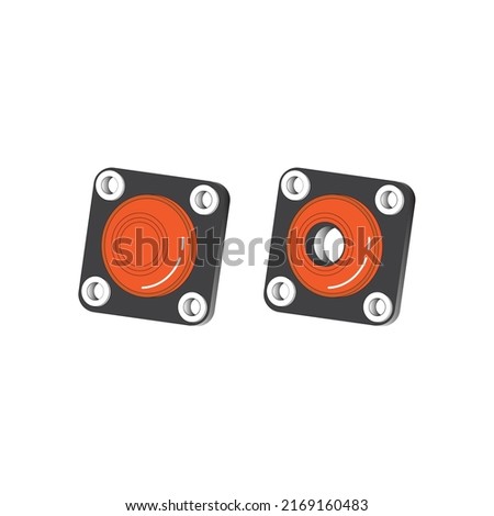 pillow block bearing type UCF, abstract 3D design, on white background