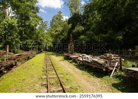 Image, Stock Photo Crane of an abandoned port facility