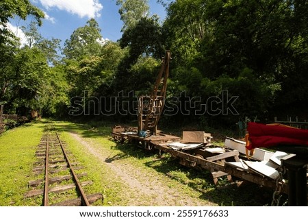 Similar – Image, Stock Photo Crane of an abandoned port facility