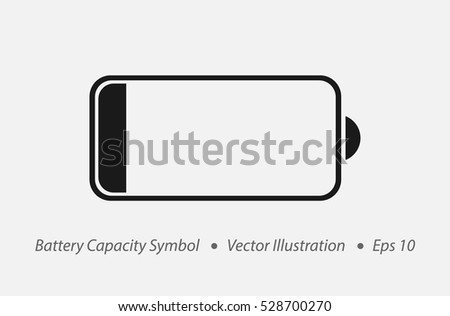 Dead Battery. Black Battery Capacity Sign Isolated On White Background. Vector Illustration