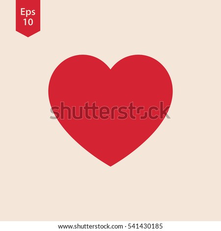 Heart Symbol. Simple Flat Icon. Sign In Vector Illustration