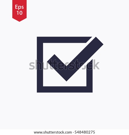 Checkbox Icon. Flat Symbol Style. Simple Web Design. Vector Illustration Sign