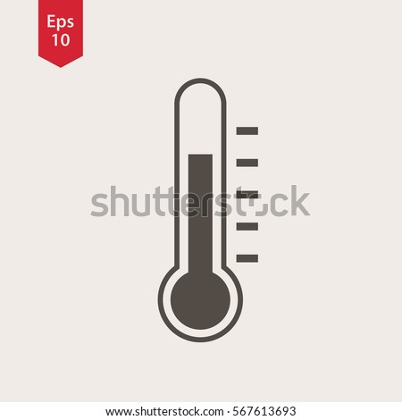 Thermometer Icon. Simple Sign Of Temperature. Flat Symbol. Vector Illustration