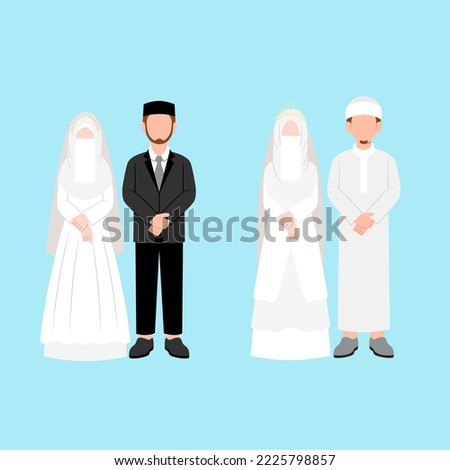 Set Of Muslim Wedding Couple