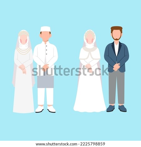 Set Of Muslim Wedding Couple