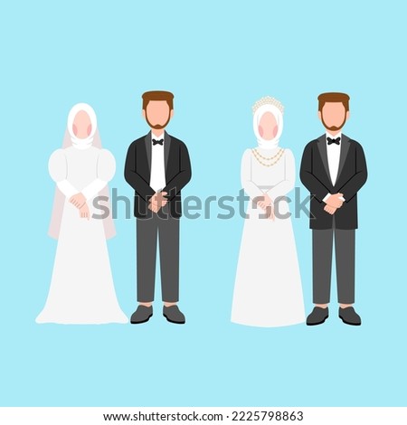 Set Of Muslim Wedding Couple