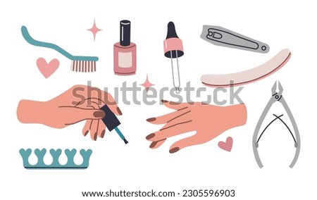 Similar – Image, Stock Photo Well groomed female hands with manicure