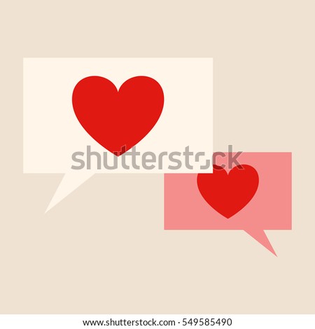 lover message. heart in chat ballon. vector illustration. cute design concept.