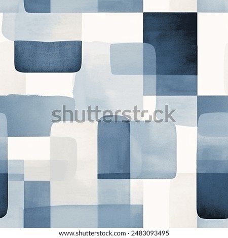 Elegant Aqua Terra Brown French Grey White Abstract Geometric Watercolor Scandinavian Design Seamless Pattern Wallpaper Curtain Bedding Upholstery Pastel Background Vector