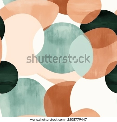 Chic Aqua Terra Black Brown Grey White Abstract Geometric Watercolor Scandinavian Design Seamless Pattern Wallpaper Curtain Bedding Upholstery Fabric Pastel Gift Wrapping Paper Background Vector