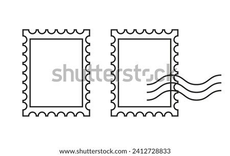 Post stamp frame outline icon. Vector graphics. Editable stroke. EPS 10.