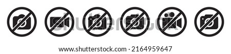 No Camera Icon. No Video Camera Icon, Vector Stock Illustration